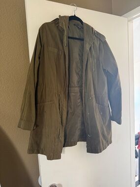 Brandy Melville Olive Green Hooded Field Jacket